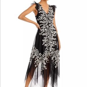 BCBGMAXAZRIA Embroidered Tulle Gown
